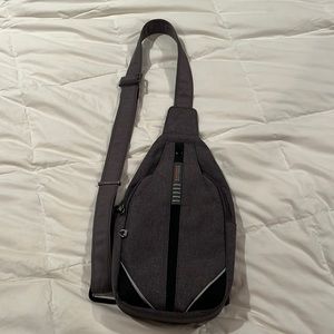Water fly anti-theft sling bag, charcoal gray